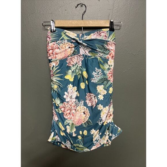 Jantzen Floral One Piece Swimsuit Blue Swim Sz 10 - Picture 1 of 4